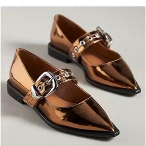 Maeve Point Toe Moto Flats